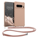 Husa Kwmobile pentru Google Pixel 8 Pro, Crem, Silicon, KWM0000208U006C, Textil, Carcasa