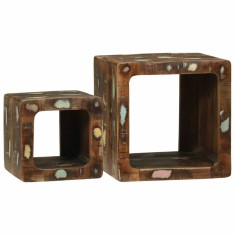 vidaXL Unitate TV cu raft 2 pcs Multicolour Lemn masiv reciclat foto