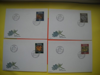 HOPCT PLIC FDC S NR 329 SET 4 FDC -FLORA SPONTANA 1981 -LIECHTENSTEIN -NECIRCULAT foto