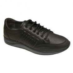 Pantofi sport piele naturala negri SCV cu marimi mari 45, 46, 47 foto