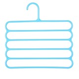 Cumpara ieftin Umeras din Plastic, Antiderapant si Multifunctional pentru Organizarea Hainelor, cu 5 Pozitii, 31x31 cm, Albastru