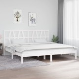 Gossi cadru de pat, alb, 200x200 cm, lemn masiv de pin