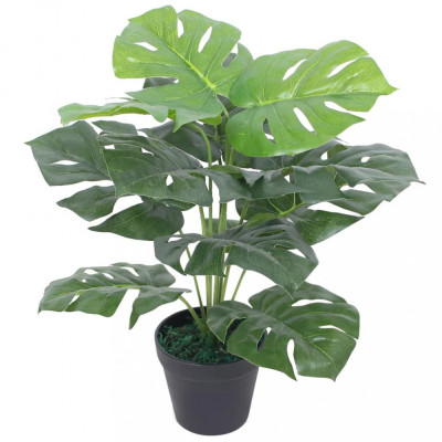 Plantă artificială Monstera cu ghiveci, 45 cm, verde foto