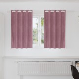 vidaXL Draperii opace cu ocheți, 2 buc., roz &icirc;nchis, catifea
