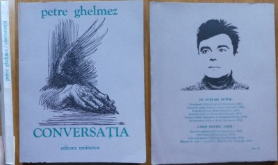 Petre Ghelmez, Conversatia, 1981, ed. 1, autograf catre Teodor Coman, exemplar 1 foto