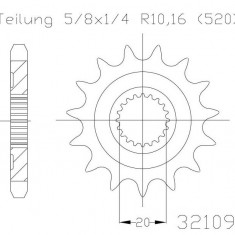 Pinion fata 13 dinti pas lant 520 – Gas Gas EC 250 - 300 - 450 F (14-16) - Yamaha YZ 125 (05-18) - WR 250 (01-18) - WR 250 R (08-15)