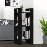 VidaXL Bibliotecă/Separator cameră, negru, 41x35x91 cm, lemn masiv pin