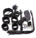 Set BDSM Naughty Pleasure, 10 Piese, Negru, Guilty Toys