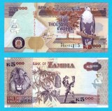 Zambia (p#45) 5000 Kwacha 2005 UNC 'Vultur pescar' serie: 036734215; (ROG CITITI DETALIILE!)