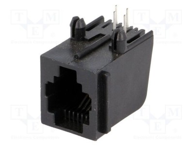 Conector TE Connectivity RJ11 4 pini Cat 3 ecranat cu blocare panou pentru PCB foto