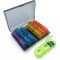 Cutie depozitare medicamente, flippy, 7 zile, 21 compartimente, cutie suport, recipiente detasabile, portabila, recipiente colorate, cutie neagra, 15.