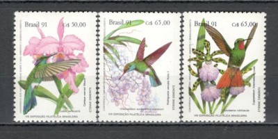 Brazilia.1991 Expozitia filatelica BRAPEX-Flori GB.88 foto