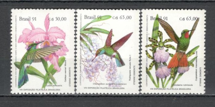 Brazilia.1991 Expozitia filatelica BRAPEX-Flori GB.88