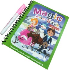 Carte de colorat cu apa tip Magic Book in limba engreza, Linomag&reg;, Craiasa zapezii, Reutilizabila, Pentru fete si baieti de peste 3 ani