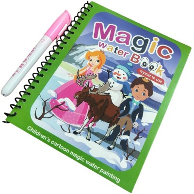 Carte de colorat cu apa tip Magic Book in limba engreza, Linomag&amp;reg;, Craiasa zapezii, Reutilizabila, Pentru fete si baieti de peste 3 ani foto