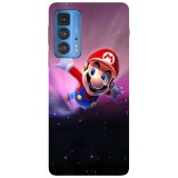 Husa compatibila cu Motorola Edge 20 Lite model Mario space diving, Silicon, TPU, Viceversa, Transparent, Carcasa