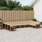 Cumpara ieftin Set de canapele de exterior 10 buc. 10-Locuri Natural si Bej