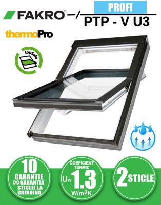 Fereastra mansarda FAKRO PTP-V U3, din PVC, 2 sticle foto