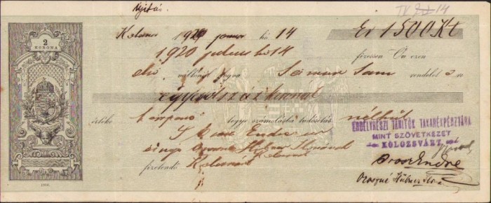 A691 Cambie, Cluj, 1920, formular austro-ungar