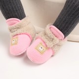 Cizmulite plusate roz cu crem pentru fetite - Teddy (Marime Disponibila: 6-9, Superbaby
