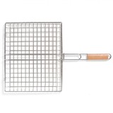 Grătar Metalic BBQ, 40x33cm, M&acirc;ner Lemn, Cromat, Oem