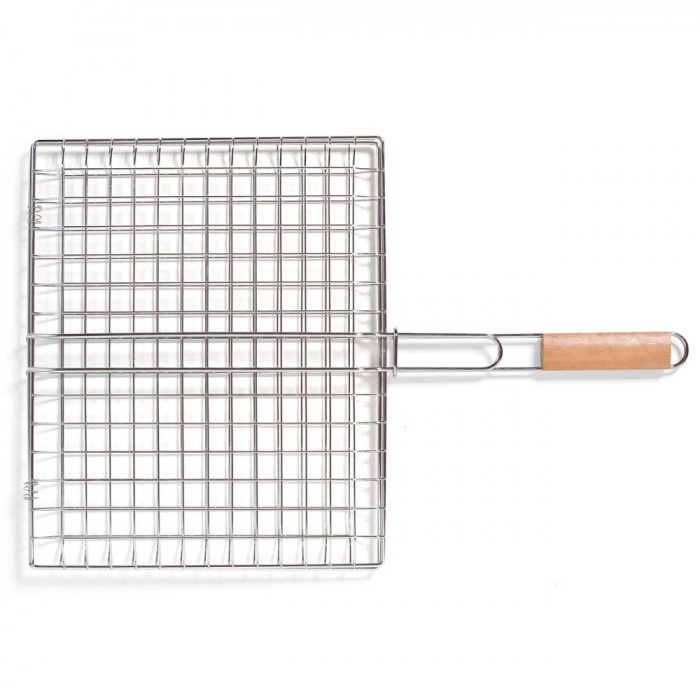 Grătar Metalic BBQ, 40x33cm, M&acirc;ner Lemn, Cromat