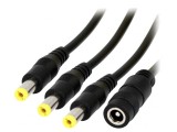 Cablu Alimentare 2x0,5mm2 cu 3 Mufe și Soclu Drept DC 5,5/2,1