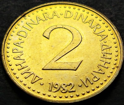 Moneda 2 DINARI / DINARA - RSF YUGOSLAVIA, anul 1982 *cod 2028 foto