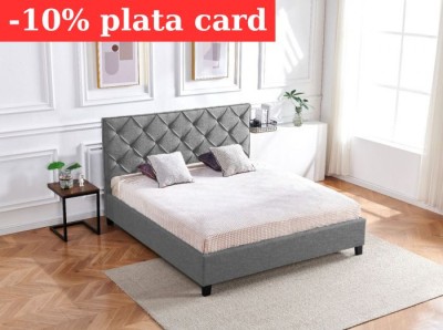 Pat Hypnotic 160x200 cm Tapitat Catifea Gri Somiera Inclusa (cod ML 1705-04) foto