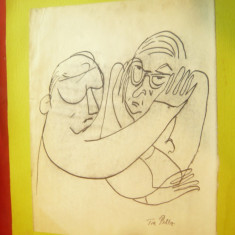 Tablou - Caricatura semnata Tia Peltz , dim.=19x23,3cm