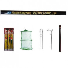 Set varga pescuit sportiv EagleKing Ultra Carp 7 metrii din 7 segmente cu accesorii foto