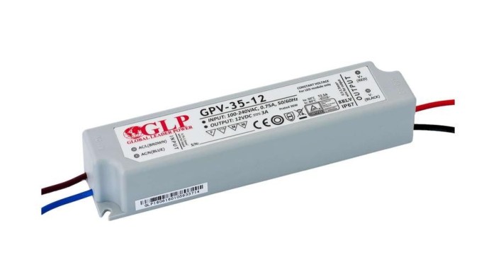 GLP GPV-35-15, sursă de alimentare GLP seria GPV 15V/2.4A, CV, fără PFC, carcasă din plastic IP67