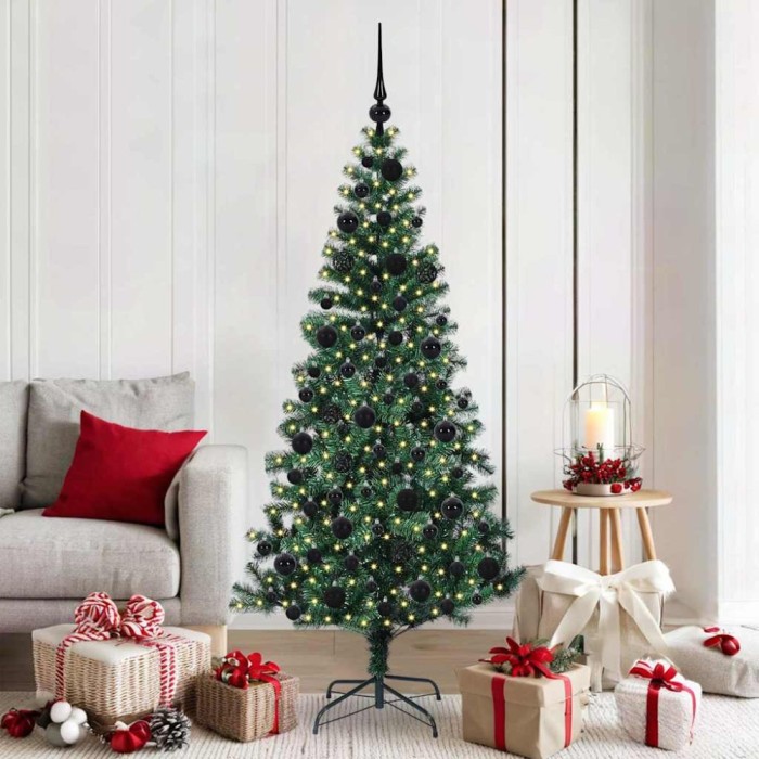 vidaXL Pom de Crăciun artificial pre-iluminat cu 300 LED Verde 180 cm 3396763