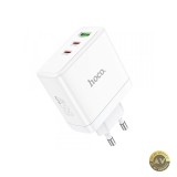 Incarcator Retea HOCO N30 65W 3.25A 1 x USB-A - 2 x USB-C Alb