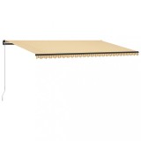 Cumpara ieftin Copertină retractabilă manual, galben și alb, 600 x 300 cm