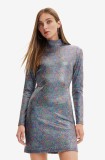 Desigual rochie culoarea negru, mini, mulată