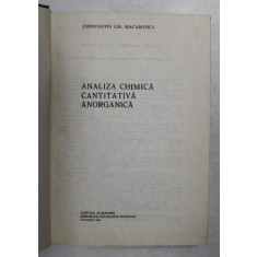 ANALIZA CHIMICA, CANTITATIVA, ANORGANICA de CONSTANTIN GH. MACAROVICI, 1979