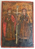 "Sfintii Imparati Constantin si Elena" icoana pe lemn secolele 18-19