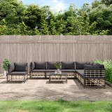 VidaXL Set mobilier de grădină cu perne, 9 piese, antracit, poliratan 3186811