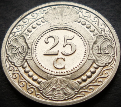 Moneda exotica 25 CENTI - ANTILELE OLANDEZE (Caraibe), anul 2014 * cod 178 B foto