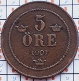 Cumpara ieftin 1078 Suedia 5 ore 1907 Oscar II (1872-1907) km 770, Europa