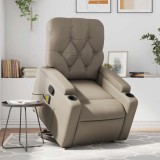 vidaXL Fotoliu de masaj rabatabil vertical cappuccino piele ecologică