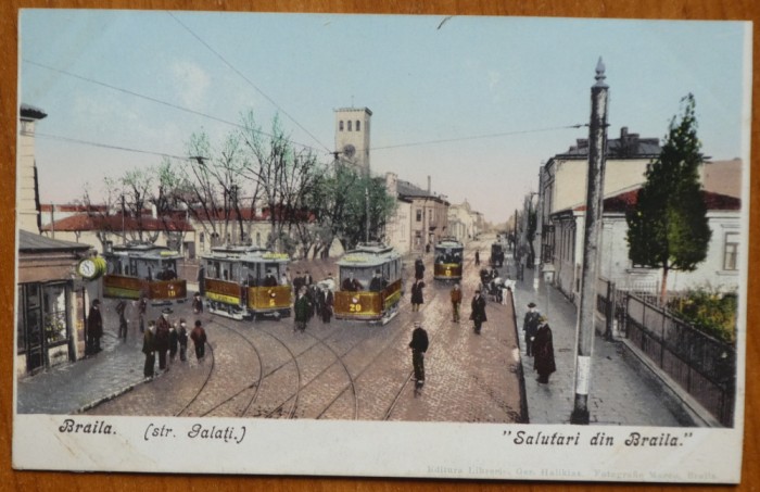 Braila , Strada Galati , animatie , inceput de secol 20