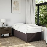 Cumpara ieftin Cadru de pat fără saltea, maro &icirc;nchis, 80x200 cm, textil