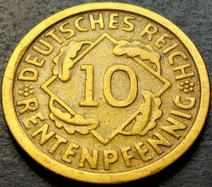 Moneda istorica 10 RENTENPFENNIG - GERMANIA, anul 1924 *cod 286 A - Litera F
