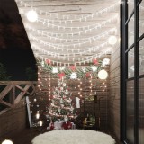 VidalXL Ghirlandă luminoasă, 200 LED-uri, alb rece, 8 funcții, 20 m, vidaXL