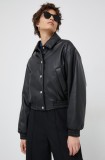 United Colors of Benetton geaca femei, culoarea negru, de tranzitie, oversize