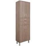 Dulap inalt baie/hol Nerva 60, 4 usi, 2 sertare, Ulm Rauna, 60x190x30 cm