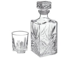 Set 7 piese, pahare si sticla pentru whisky, Bormioli Selecta