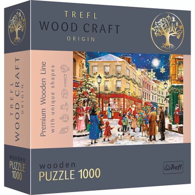 Puzzle Trefl Din Lemn 1000 Piese Strada Pregatita De Craciun foto